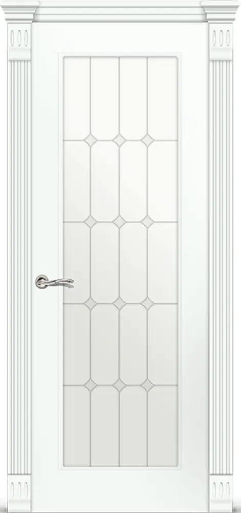 Межкомнатная дверь Прага 3 ПО эмаль белая Белый