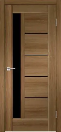 Межкомнатная дверь PREMIER 3 Орех Золотой ст. Лакобель черный Коричневый Лакобель черный