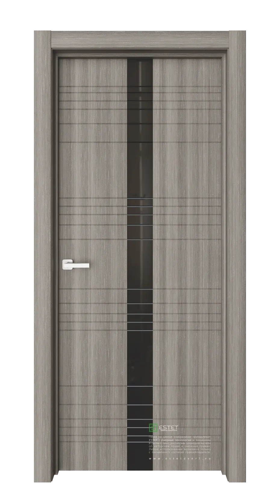 Межкомнатная дверь Вейс В2 Керамик Серый Лакобель черный