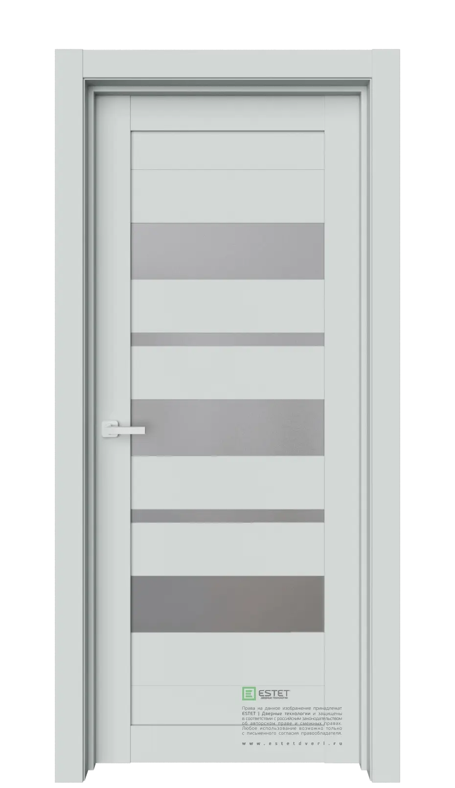 Межкомнатная дверь Роял-R19 Адамант Светло-серый Сатинат графит