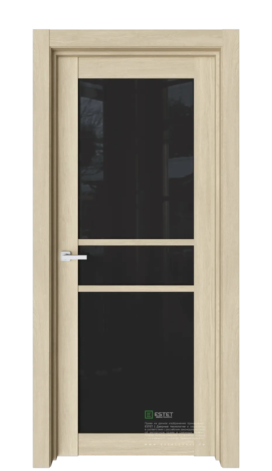 Межкомнатная дверь Версо В13 Сенди Дуб светлый Триплекс черный