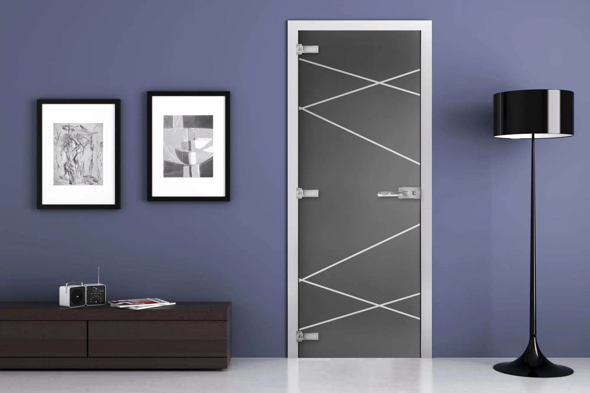 Дверь стеклянная MG-10 Матовое графит