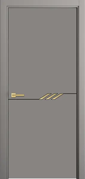 Дверь со вставкой из металла ПМ-4 Бежево-серый