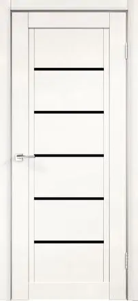 Межкомнатная дверь NEXT 1 Эмалит белый ст.Лакобель черный Белый Лакобель черный