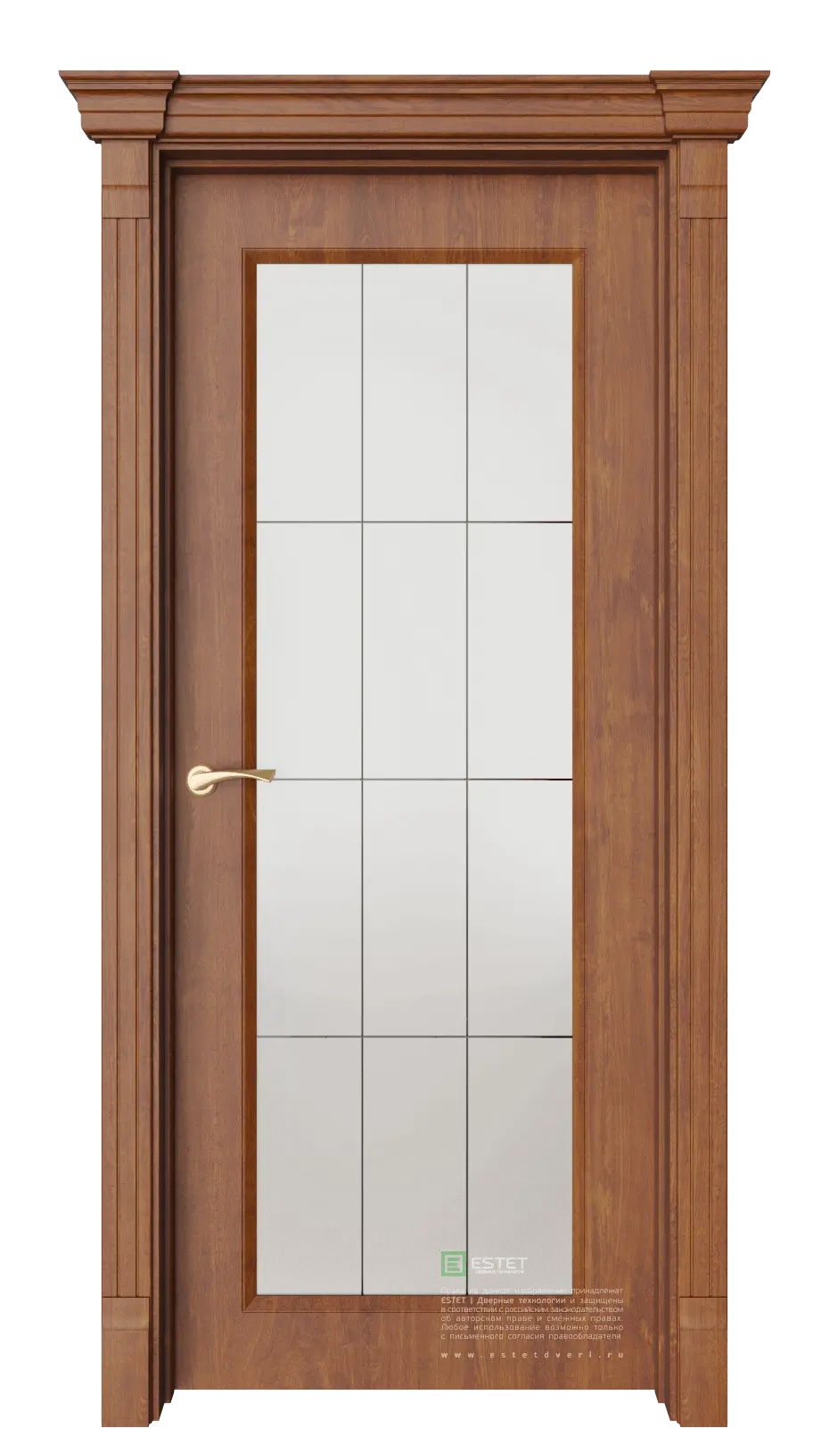 Межкомнатная дверь Монторо-2 Корсика Золотой дуб Коричневый Сатинат белое гравировка