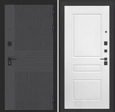 Входная дверь с шумоизоляцией Лабиринт Бункер 05 панель 03 белый софт