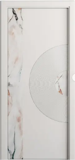 Межкомнатная дверь Каррара-4 (круг) RAL9010 Белый теплый