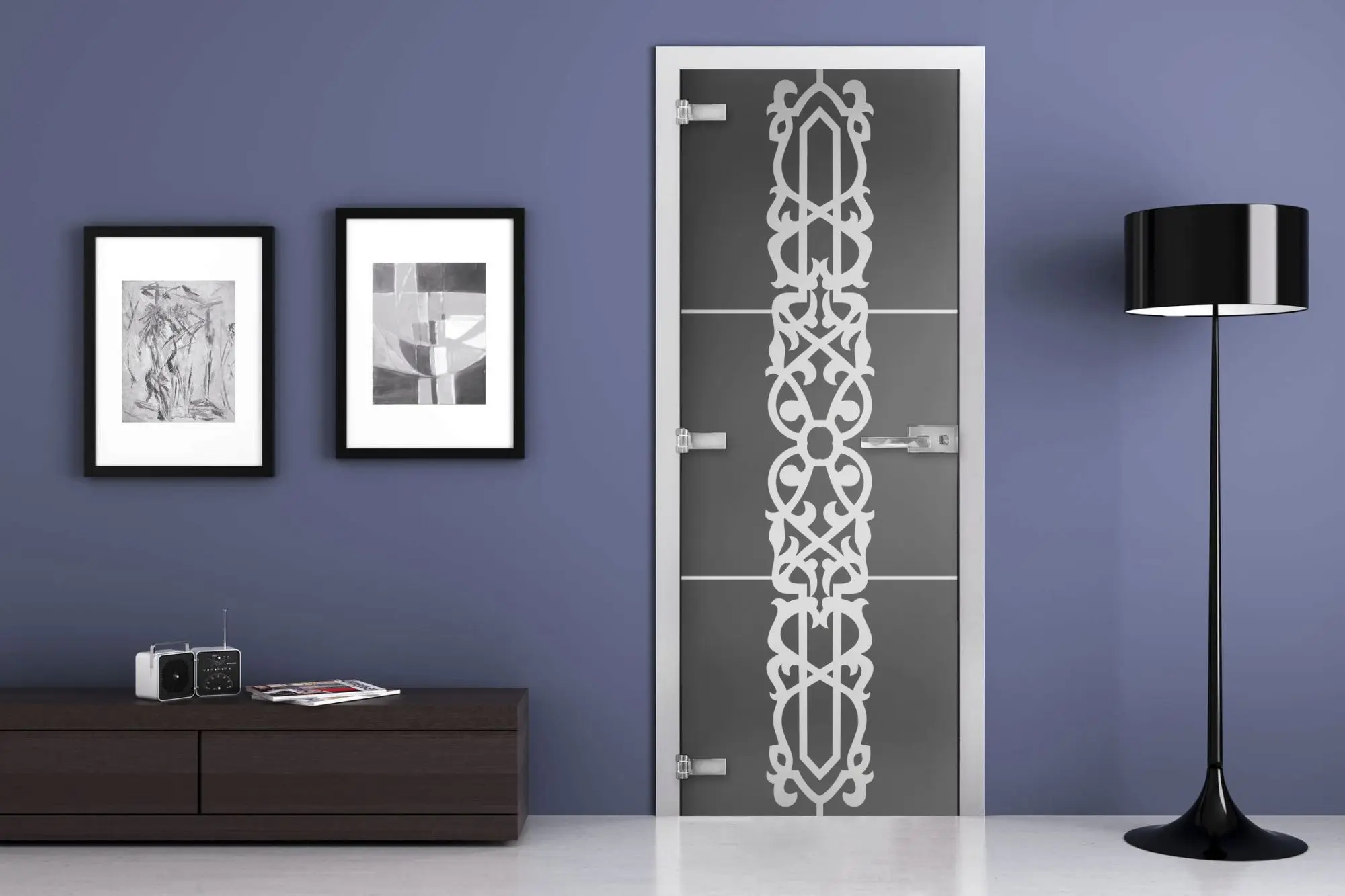 Дверь стеклянная MG-06 Матовое графит