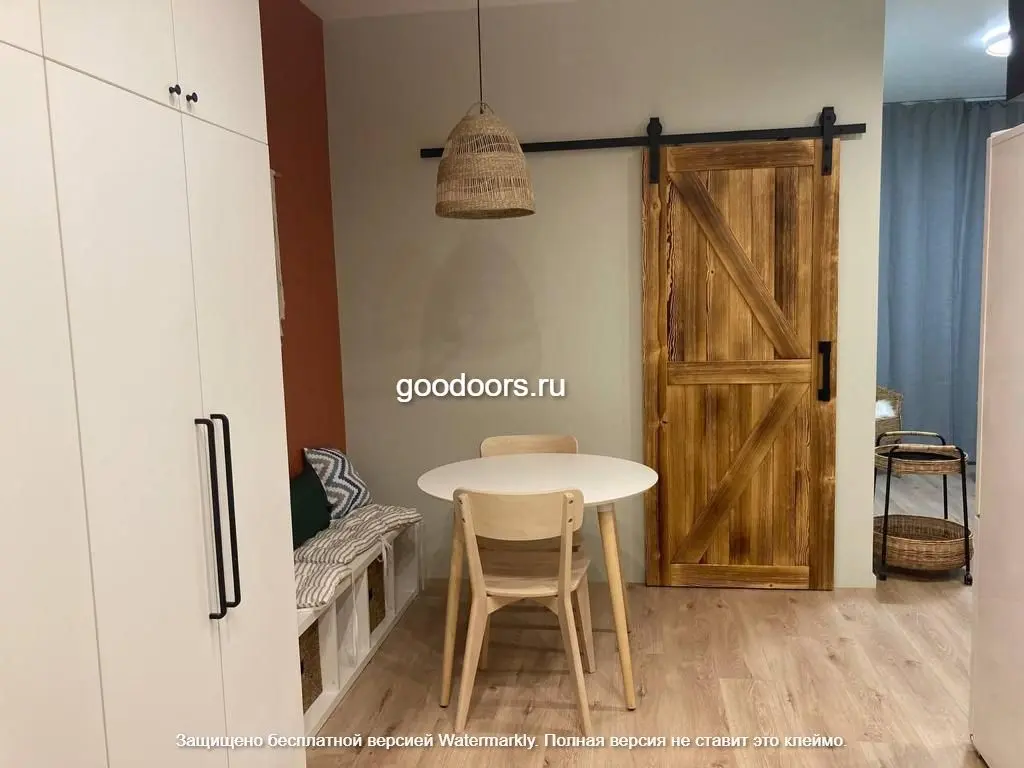 Амбарная дверь Лофт №2 RAL 3015