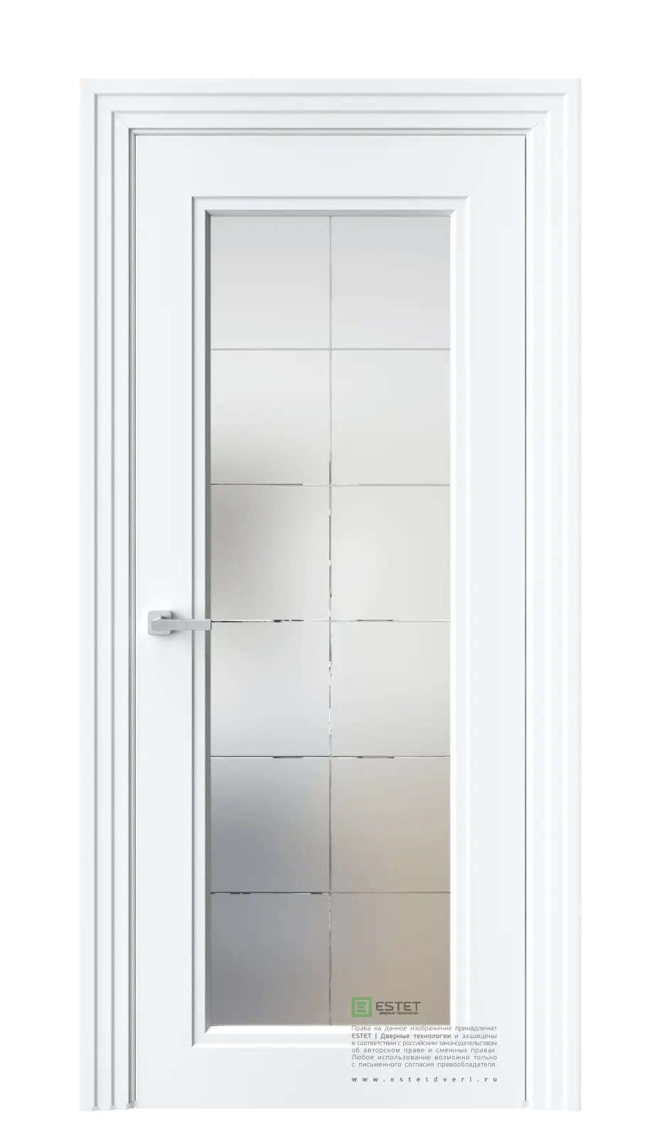 Межкомнатная дверь N2 RAL9003 Белый Сатинат белое гравировка