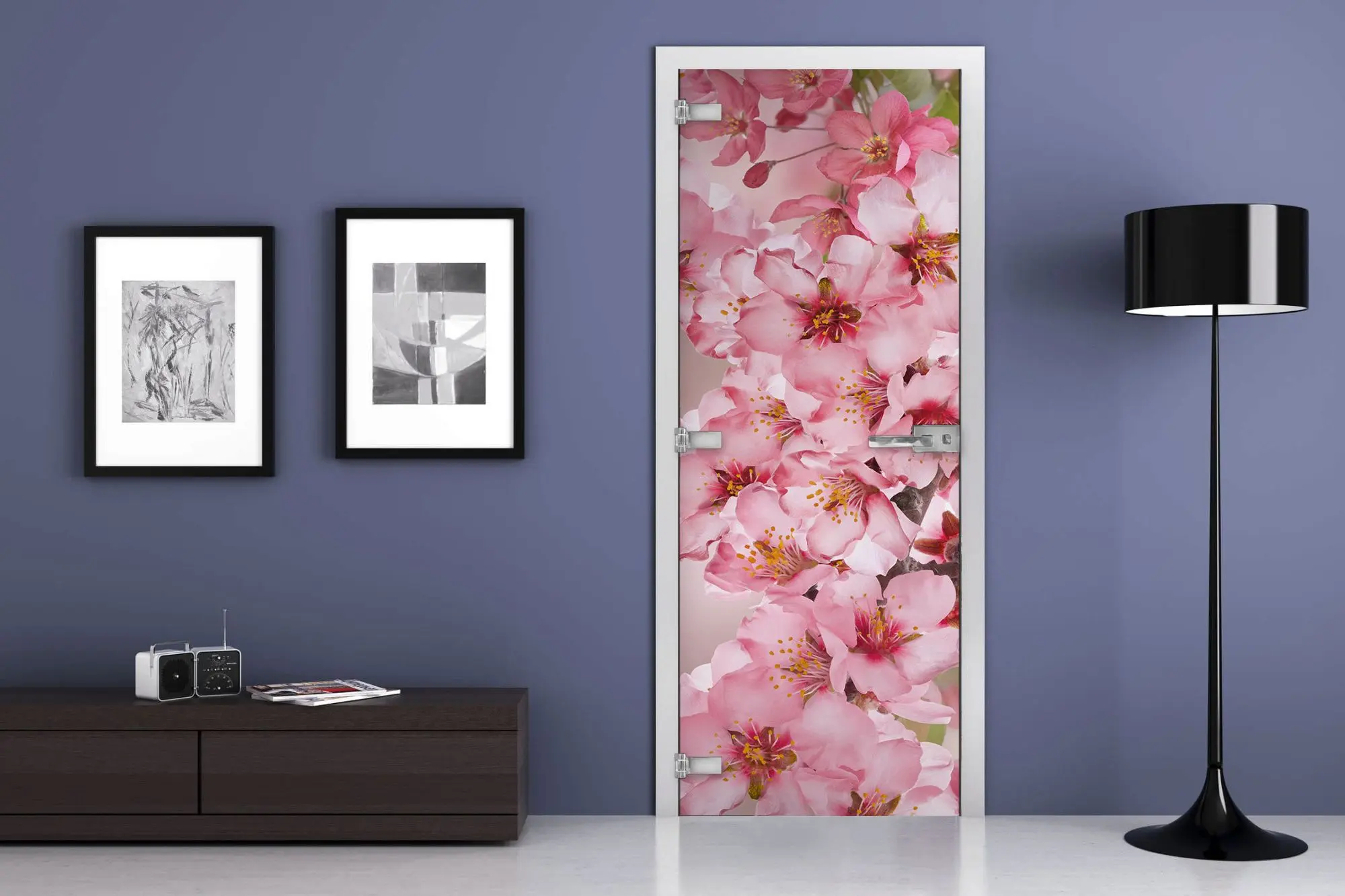 Дверь стеклянная MG-Flowers 5