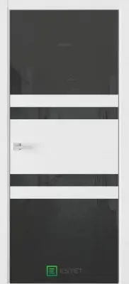 Межкомнатная дверь Урбан 7 Белый горизонт Белый с текстурой Лакобель черный