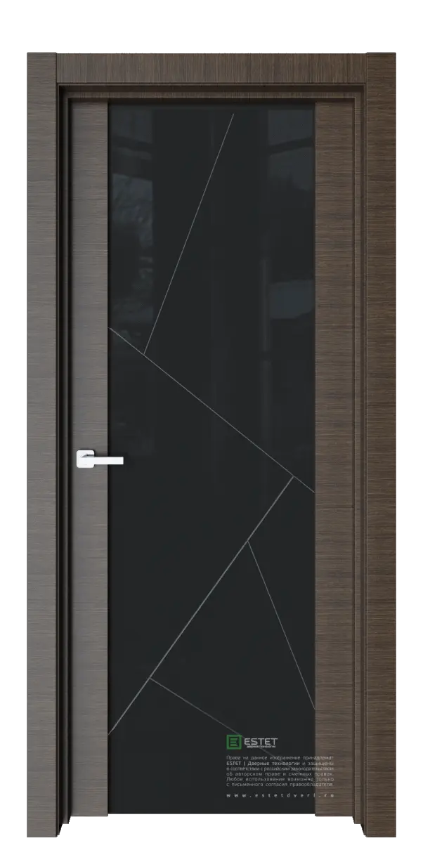 Межкомнатная дверь Е7 корица, гравировка Р18 Венге