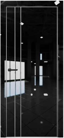 Межкомнатная дверь Pt 4 Платина АL Crystall Black