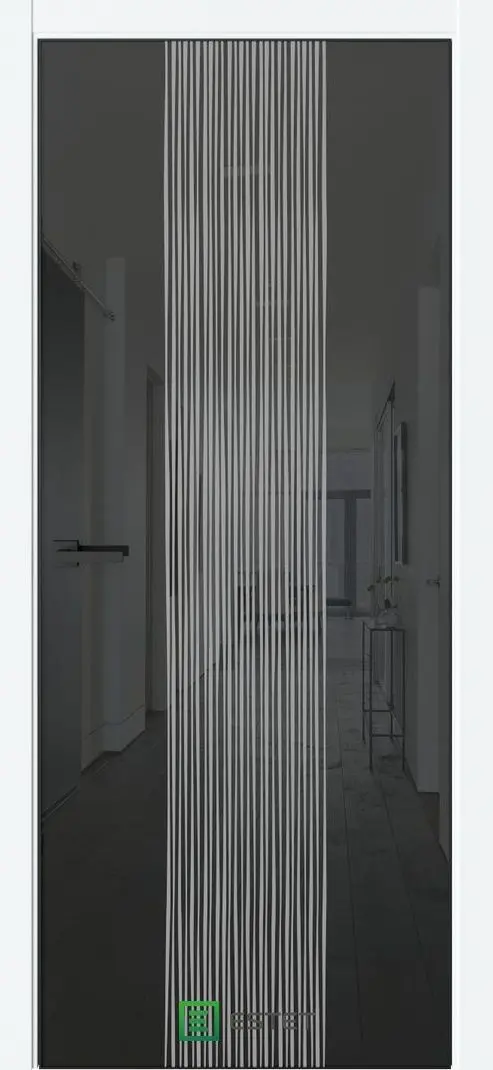 Межкомнатная дверь Урбан US-4S Айс rain Белый Лакобель черный