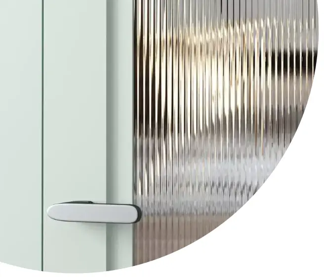 Межкомнатная дверь Entro Window 3 ПО Белый Рифленое