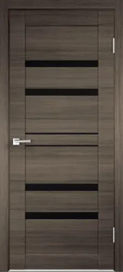 Межкомнатная дверь Linea 6 дуб серый поперечный Серый LACOBEL Черный лак