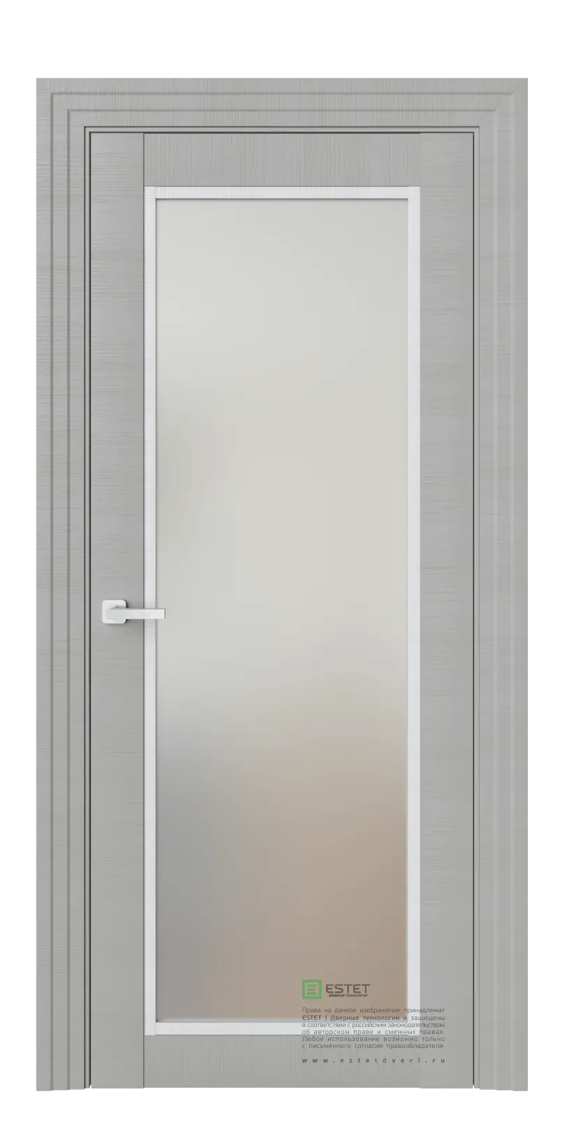 Межкомнатная дверь J2 Smok Серый Сатинат белый