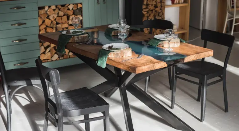 Стол Дуб-Слеб с фигурным стеклом 1200*750мм