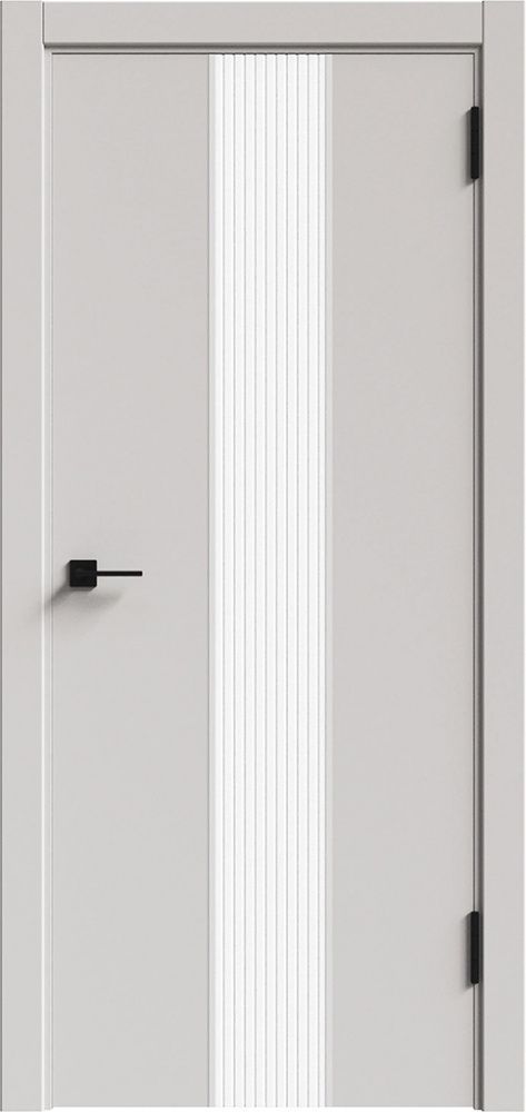 Межкомнатная дверь ДС Спутник-2 ПГ ПЭТ платина серебрянный молдинг Светло-серый