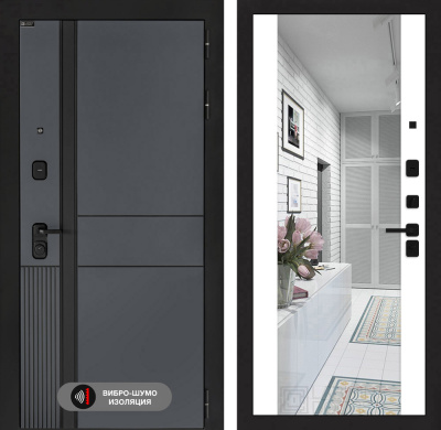 Входная дверь с шумоизоляцией Лабиринт Эволаб Макси зеркало