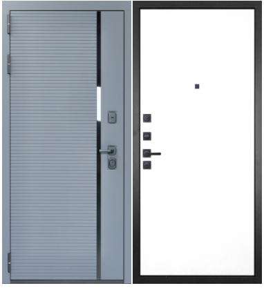 Входная дверь с шумоизоляцией Гранит Пиано Серая