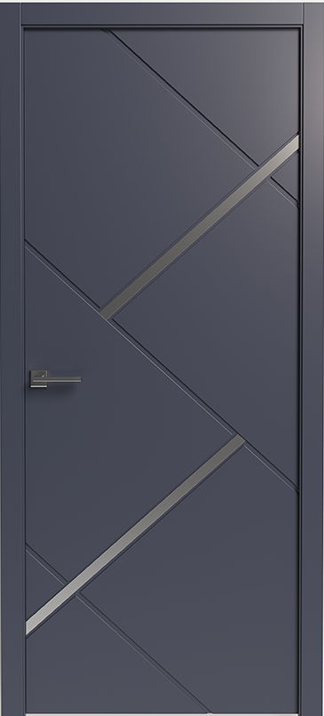 Дверь со вставкой из металла ПМ-3 Темно-серый