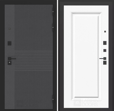 Входная дверь с шумоизоляцией Лабиринт Бункер 05 панель 27 белый софт