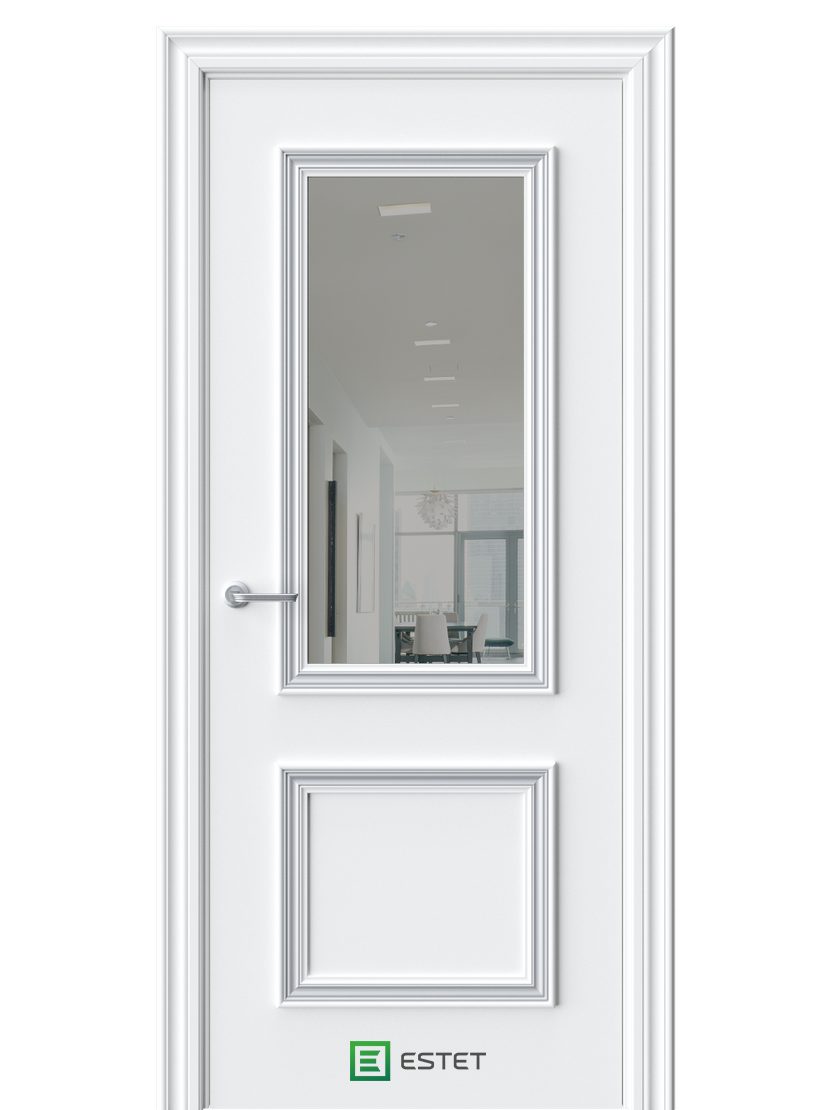 Межкомнатная дверь Era-4 Айс багет серебро Белый