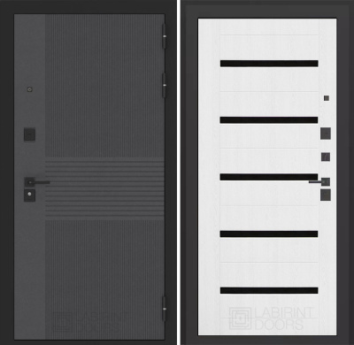 Входная дверь с шумоизоляцией Лабиринт Бункер 05 панель 01 белое дерево