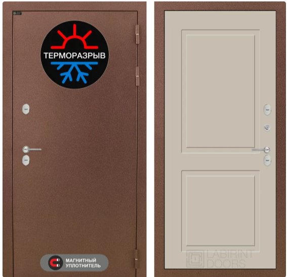 Входная дверь Лабиринт Термо магнит панель 11 капучино