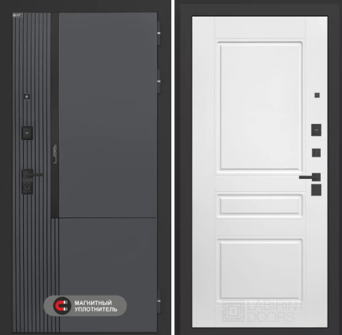 Входная дверь с шумоизоляцией Лабиринт Лаб 2 Про (панель 03 белый софт)