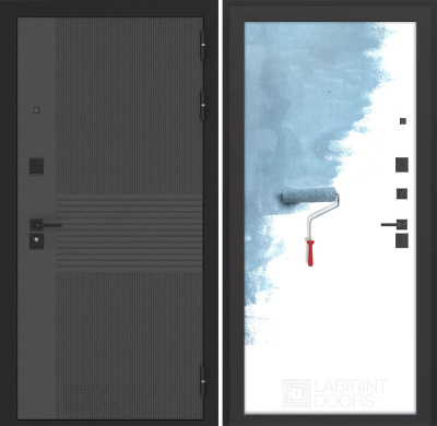 Входная дверь с шумоизоляцией Лабиринт Бункер 05 панель 28 грунт