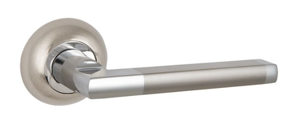 Дверная ручка раздельная PUNTO AXIS ZR SN/CP-3 матовый никель/хром