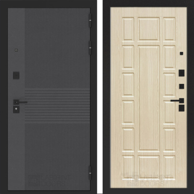 Входная дверь с шумоизоляцией Лабиринт Бункер 05 панель 12 беленый дуб