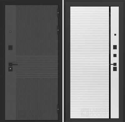 Входная дверь с шумоизоляцией Лабиринт Бункер 05 панель 22 белый софт