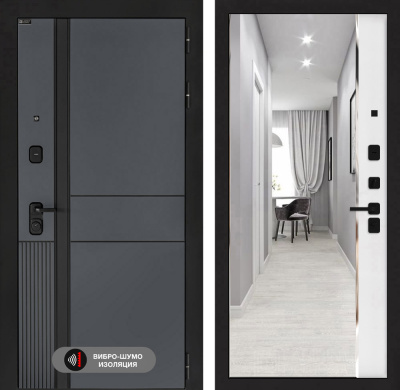 Входная дверь с шумоизоляцией Лабиринт Эволаб Панорама зеркало