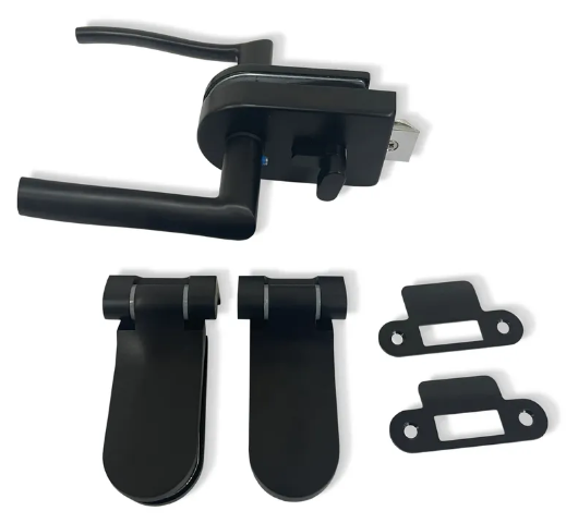 Комплект для стеклянной двери К-2 с ключами черный матовый