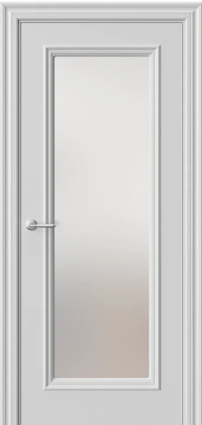 Межкомнатная дверь GL2 RAL7047 Сатинат белый Светло-серый Сатинат белый