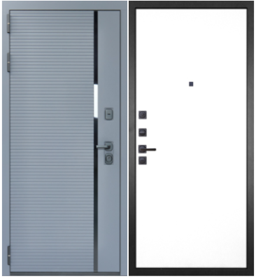 Входная дверь с шумоизоляцией Гранит Пиано Серая