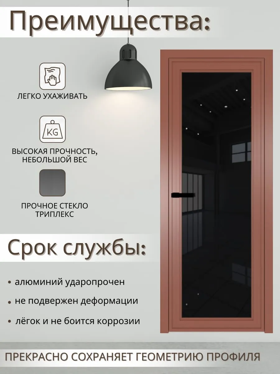 Межкомнатная дверь 1AGP бронза Триплекс черный Бронза Триплекс черный  Profildoors купить по низкой цене в Санкт-Петербурге - Линия Стиля