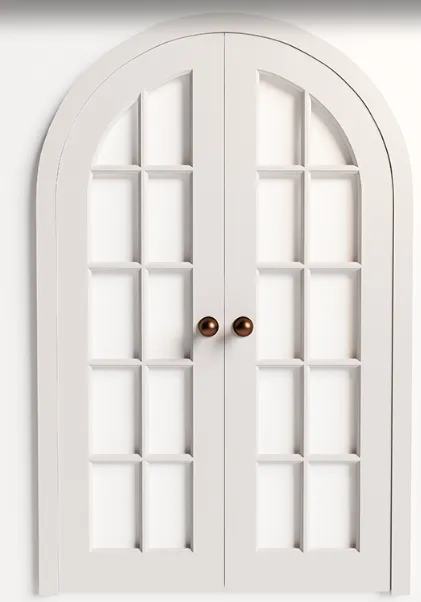 Color Арочная двойная дверь Нева эмаль белая