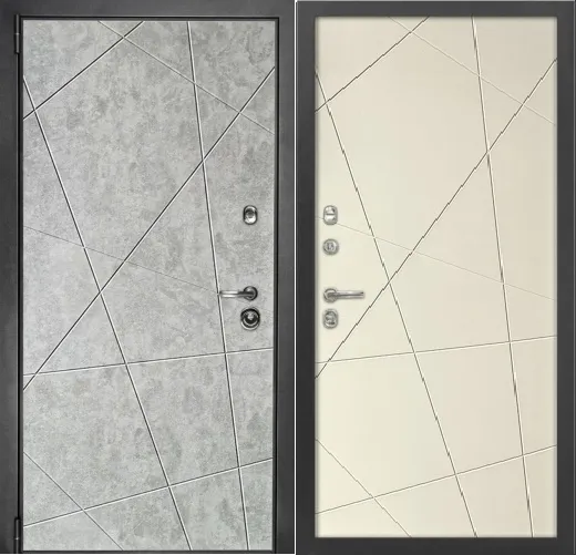 Входная дверь с зеркалом и шумоизоляцией ДК-3 внешняя 743, внутренняя лофт капучино 655