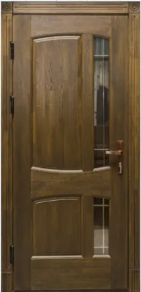 Входная дверь из массива дуба Андорра античный орех